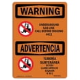 thumbnail image 1 of SignMission OS-WS-A-1824-L-12871 18 x 24 in. OSHA Warning Sign - Underground Gas Line Call No.811 Bilingual, 1 of 1