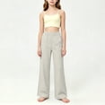 thumbnail image 5 of nerohusy Kids Wide Leg Pants Girls Elastic High Waisted Sports Pants Casual Solid Full Length Leg Pants with Pockets 14-15 Years, 5 of 6