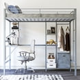 thumbnail image 3 of Zimtown Twin Loft Bed with Desk, Metal Bunk Bed, Gray, 3 of 12