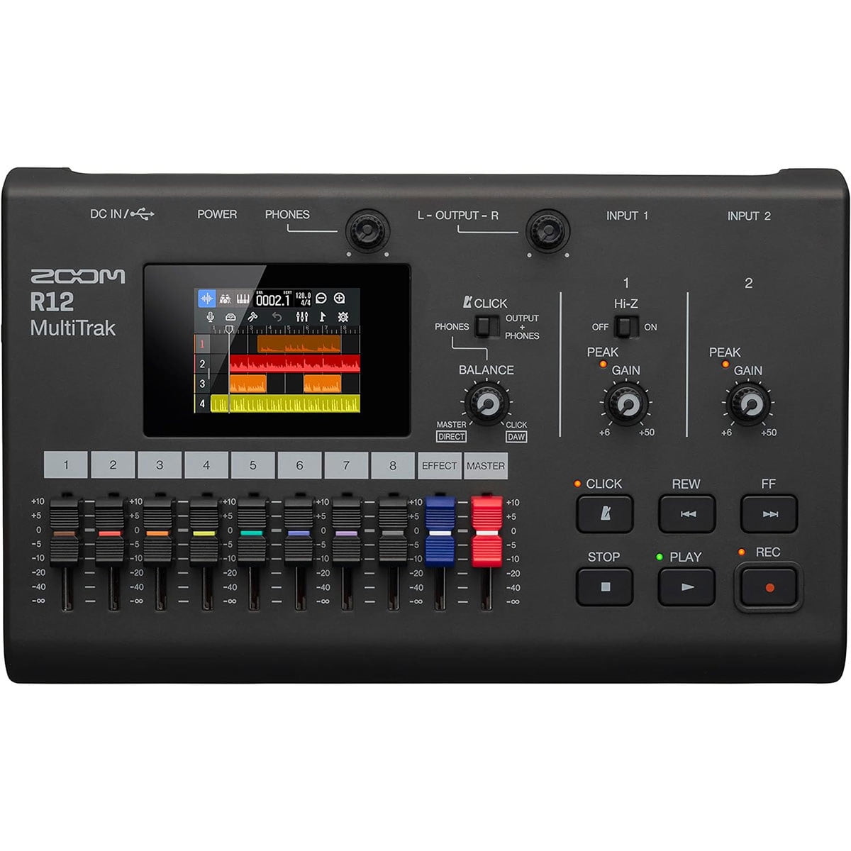 Zoom R12 MultiTrak Portable Digital Recorder and Control Surface, Bundle with TAPH100 Closed-Back Studio Monitor Headphones, 2x 25' Microphone Cable