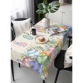 thumbnail image 2 of Easter Rectangle Tablecloth, Spring Grey Bunny Colorful Eggs Tree Butterfly Waterproof & StainResistant Tablecloth, Washable Oil-proof Table Cover for Dining/Party/Wedding/Camping/Buffet 54x108 In, 2 of 9