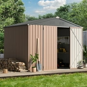 YODOLLA 8.4 x 6.3 ft. Outdoor Metal Storage Shed for Garden Tools
