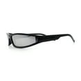 thumbnail image 6 of Retro Slit Thin Narrow Rectangle Curved Wrap Sport Plastic Sunglasses Black - Silver Mirror, 6 of 7