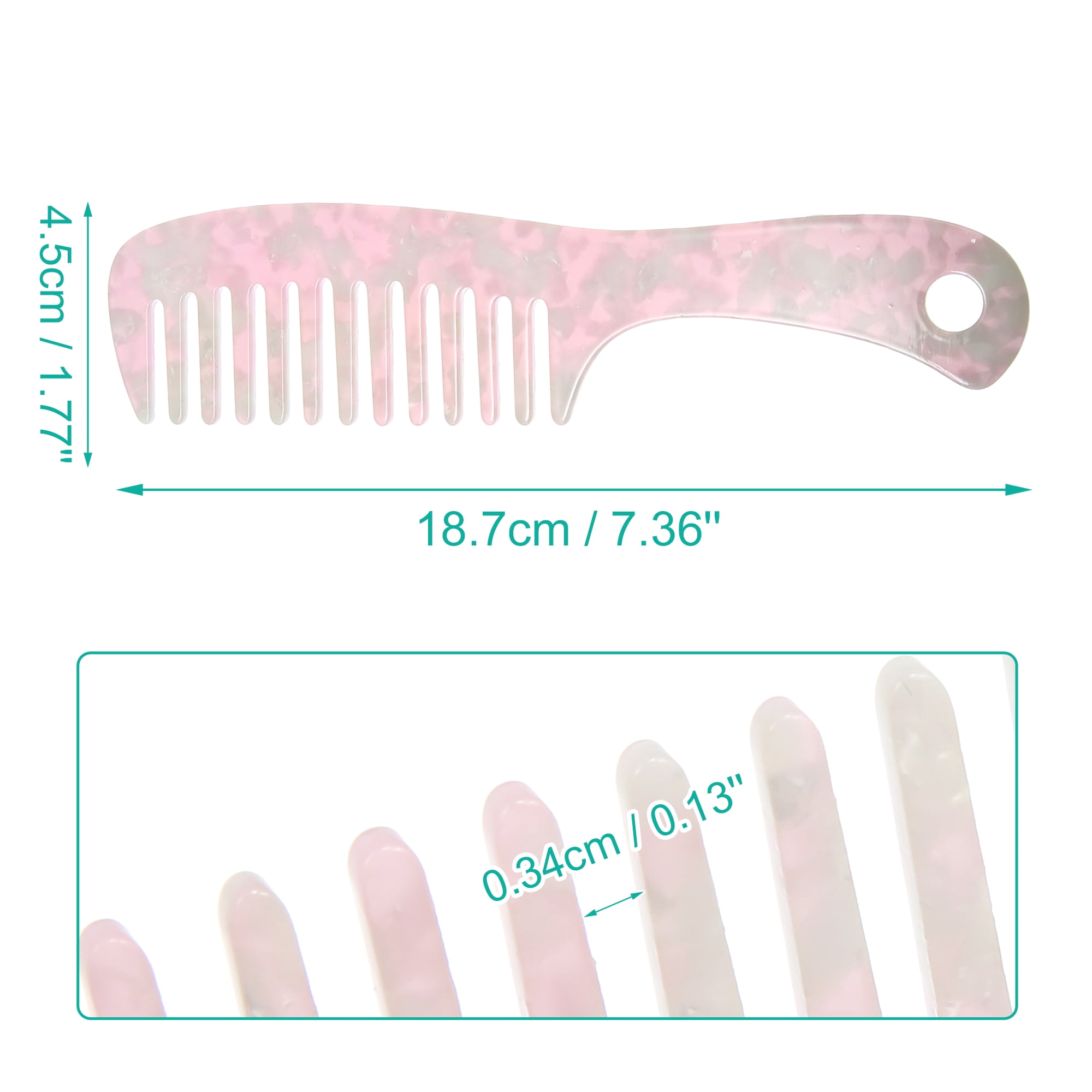 Unique Bargains 1 Pcs Hair Comb Wide Tooth Anti-Static for Wet and Dry Hair Curly Hair Pink