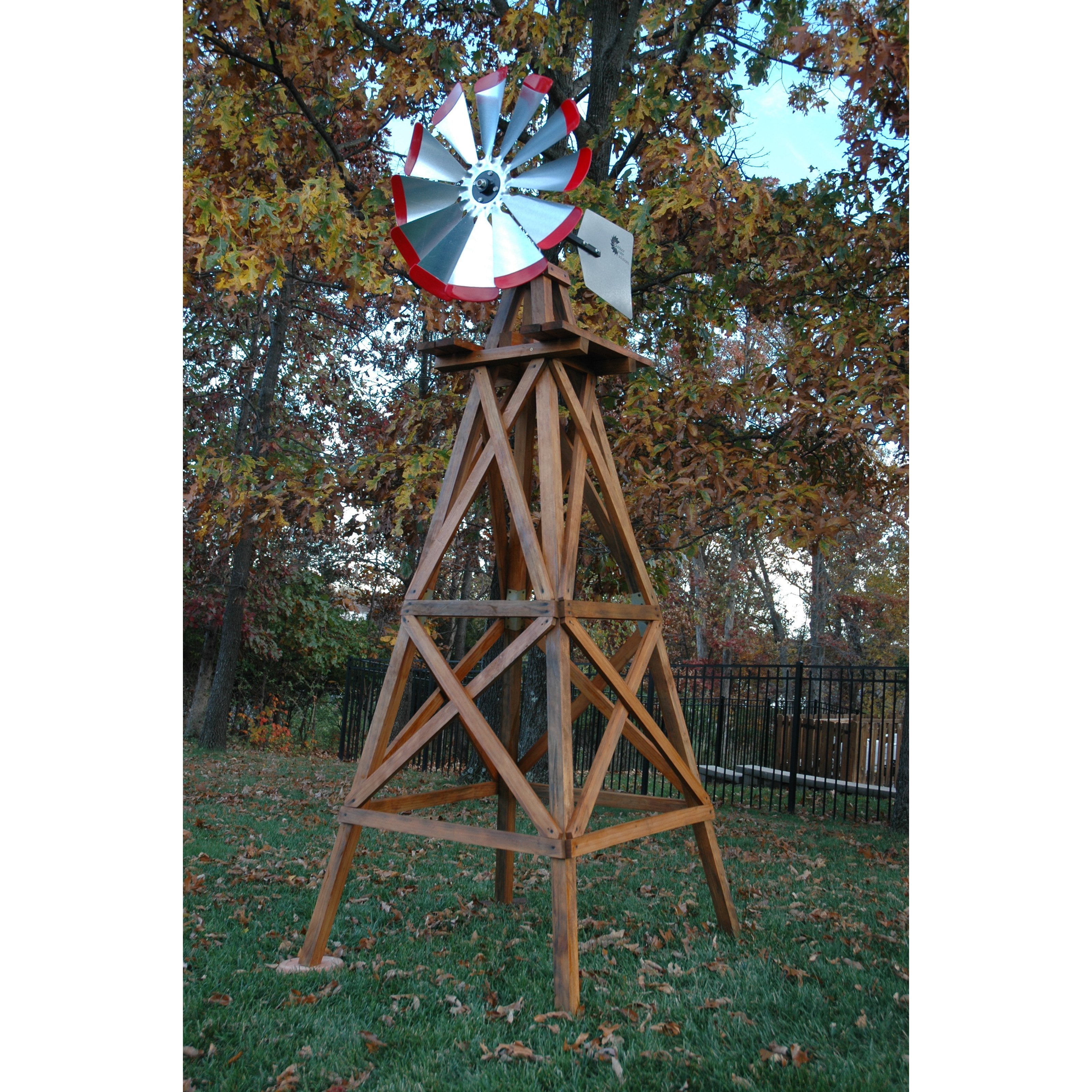 Decorative Red Wood Backyard Windmill 10 Ft Walmart Com