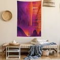 thumbnail image 2 of Music Tapestry, Volumes Bar Abstract Melody Visualization Motifs Art Colorful Composition, Wall Hanging for Bedroom Living Room Dorm Decor, 40W X 60L Inches, Plum and Burnt Sienna, by Ambesonne, 2 of 5