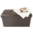 thumbnail image 3 of Lavish Home 30-inch Faux Leather Folding Storage Ottoman with Removable Bin (Brown), 3 of 9