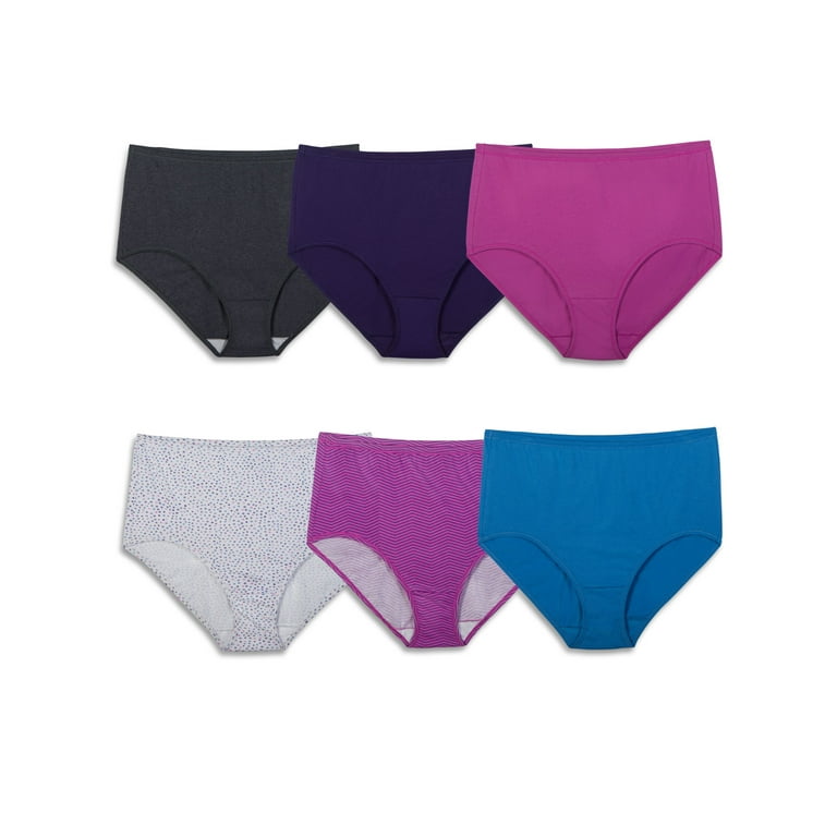 Fruit of the Loom Women's Assorted Cotton Brief Underwear, 6 Pack - Walmart .com