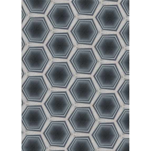 Ahgly Company Indoor Rectangle Patterned Gray Cloud Gray Novelty Area Rugs, 4' x 6'