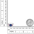 thumbnail image 4 of Gem Stone King 10K White Gold Blue Created Sapphire and Red Created Ruby 3 Stone Engagement Ring for Women | 2.30 Cttw | Cushion 7MM and 3MM (Size 6), 4 of 5