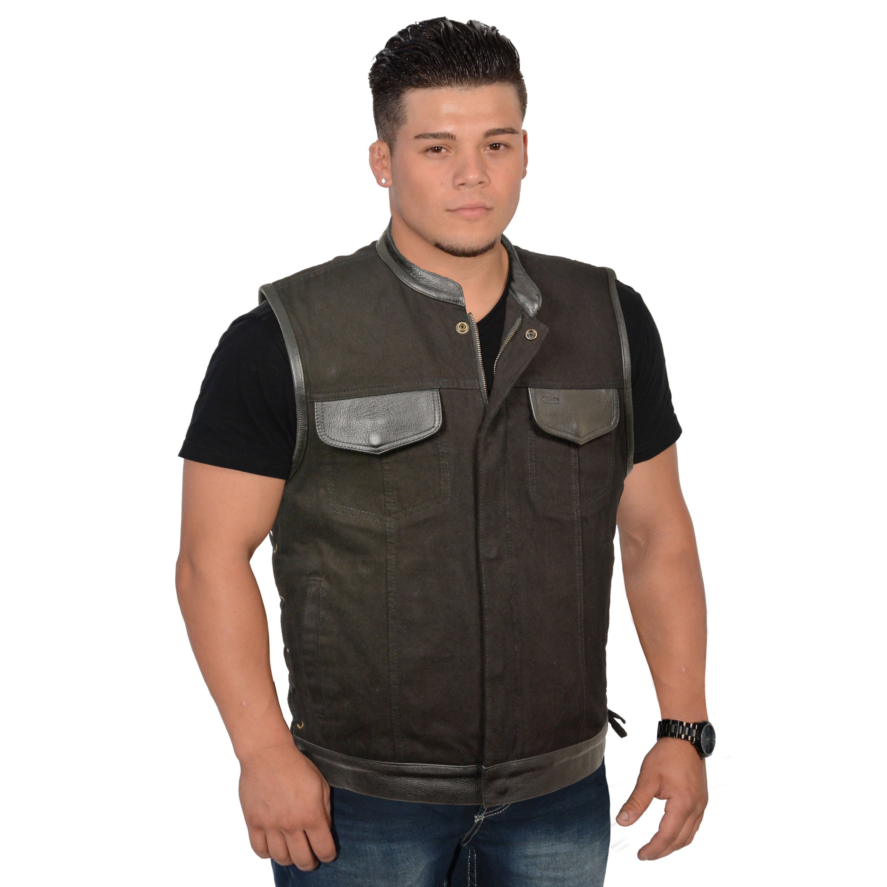 mens denim vest walmart
