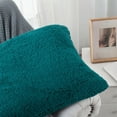thumbnail image 2 of Home Soft Things Sherpa Pillow Cover 4 Piece Set, 20" x 20", Dark Teal, 2 of 3