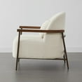 thumbnail image 4 of CHITA Modern Upholstered Faux Sherpa Chair with Wood Arms&Metal Legs Set of 2, 4 of 7