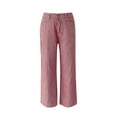 thumbnail image 6 of WTOBBY Women's Fashion Casual Denim Striped Wide Leg Straight Micro-flare Jeans, Retro Style Trousers for Everyday Wear, Comfortable and Trendy Appearance,Pink L, 6 of 7