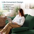 thumbnail image 4 of Linsy Home 63" Pull Out Couch Chaise Lounge, Convertible Loveseat Sofa Couch with Usb & Two Pillows, Green, 4 of 8