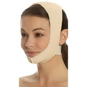 MARENA Recovery Compression Garments Chin Strap - Mid-Neck Support with Hook & Loop Closure - Medium - Beige (FM100)