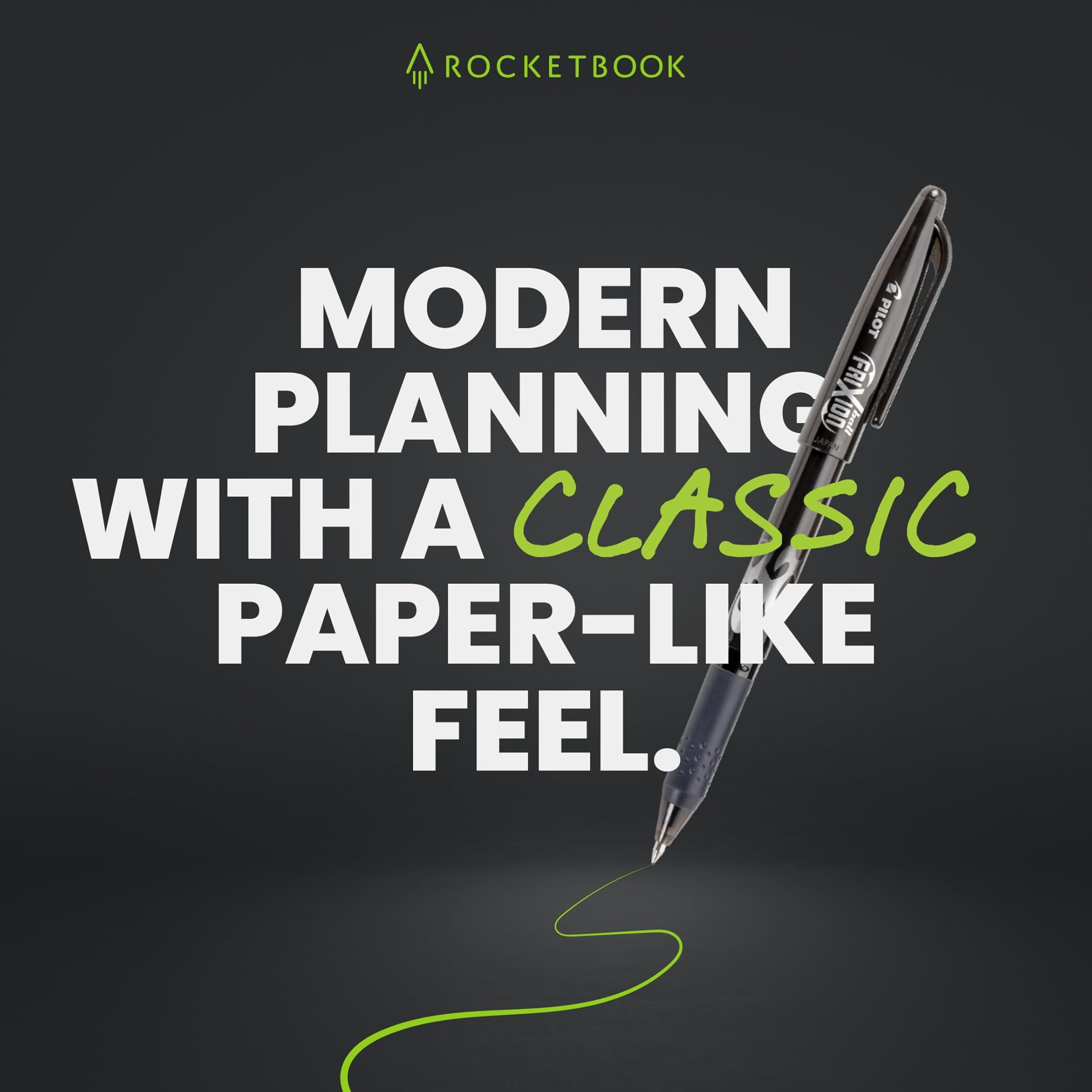 Rocketbook Reusable Flex Planner - Daily, Weekly, Monthly, Annual Letter Size Black