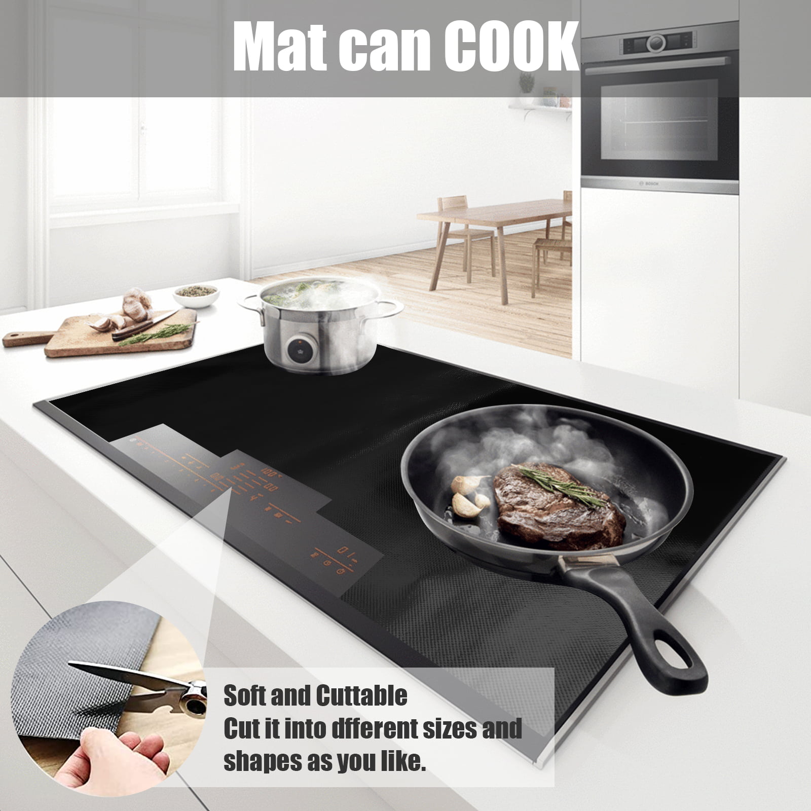 Evjurcn Induction Cooker Cover Stove Cover for Electric Stove Silicone  Anti-Scratch Magnetic Stove Thin Mat Induction Cooktop Protector  Multipurpose Stove Top Cover Pad(Black,52x78cm) 