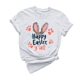 thumbnail image 2 of Ichuanyi Easter Shirts for Women Funny Bunny Face Graphic Print Rabbit T Shirt Summer Casual Short Sleeve Festival Holiday Tee Tops, 2 of 5