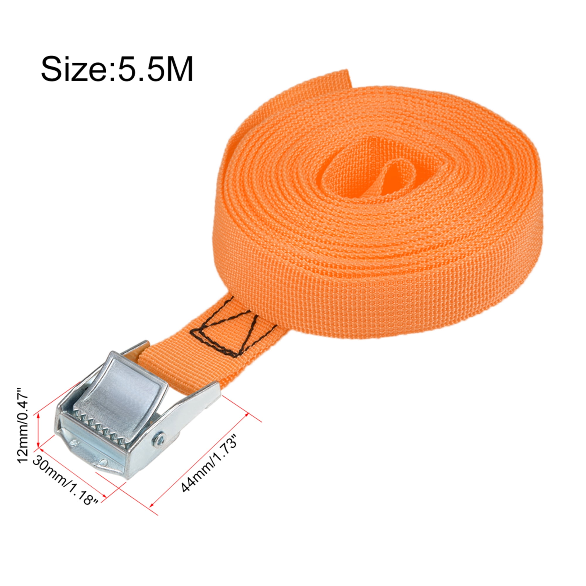 5.5M x 25mm Lashing Strap Cargo Tie Down Straps with Cam Buckle 250Kg Work Load, Orange
