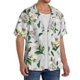 thumbnail image 2 of Goofa Lilies Flowers Printed Men's Casual Short-sleeved Shirt,Lightweight Breathable Button-down,Summer Casual men's top,Versatile Fashion shirt-Small, 2 of 7