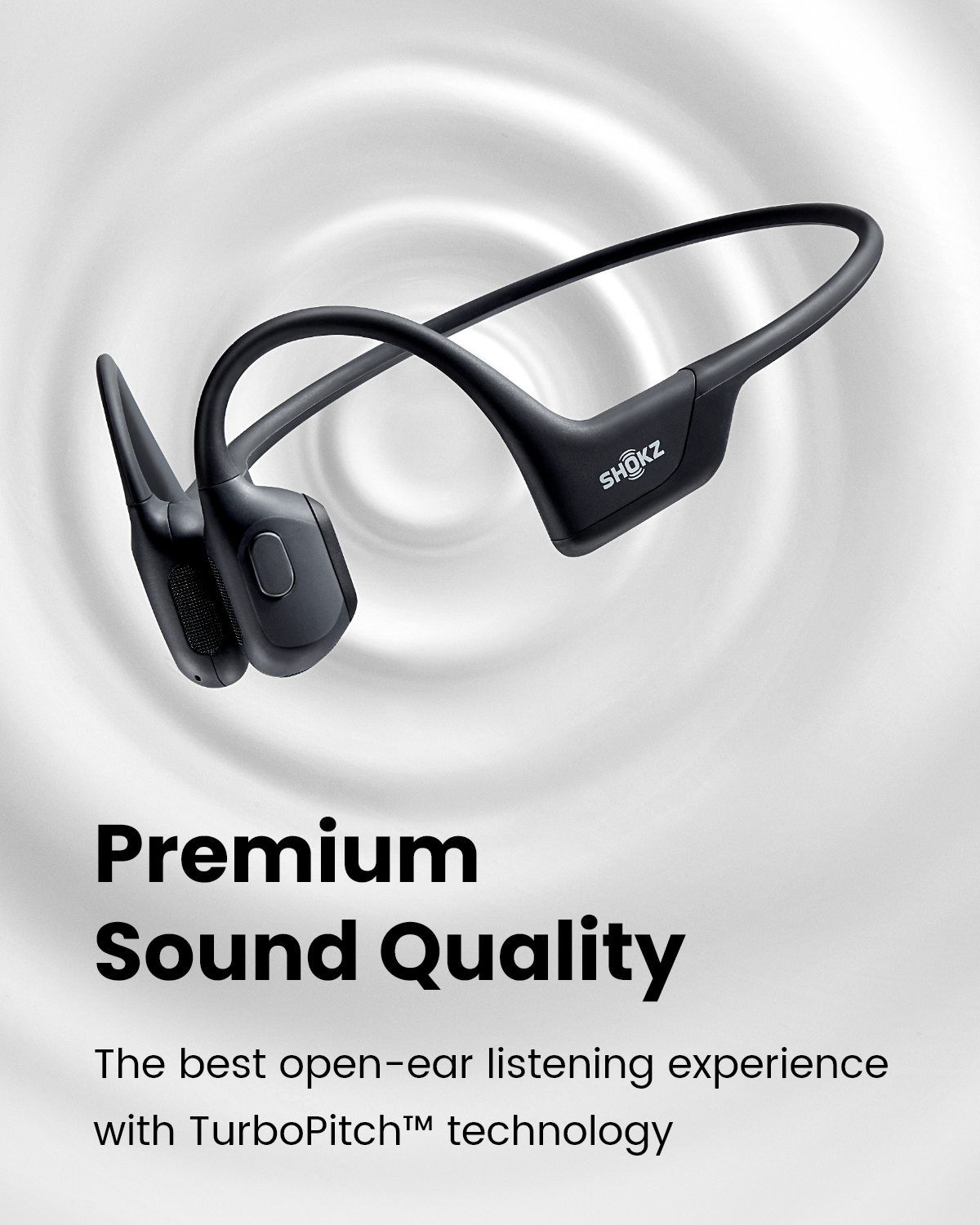 Shokz OpenRun Pro Mini Bone Conduction Open Ear Bluetooth Headphones for Sports with Cooling Wristband (Black,Mini) - image 2 of 7