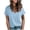 Light Blue, variant on Women Tops Summer T-Shirts Short Sleeve V-neck Raglan Shoulder Short-Sleeved Solid Color Casual T-shirts Black M