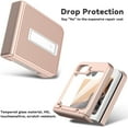 thumbnail image 5 of for Samsung Galaxy Z Flip 6 Case with [Built-in Front Screen Protector] [Kickstand][Hinge Protection][Hard PC] Ultra-Thin Shockproof Protective Phone Case for Samsung Galaxy Z Flip 6,Rosegold, 5 of 7