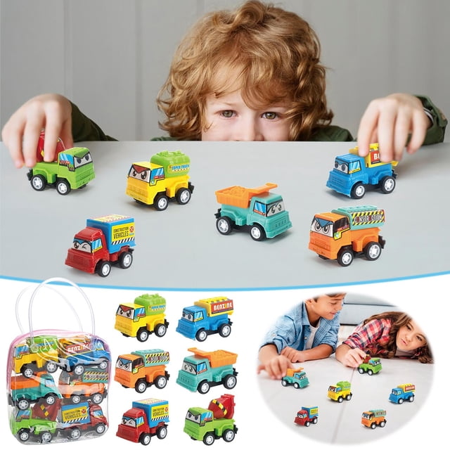 SPOORYYO Mini Inertia Rebound Car Set Toy Handbag Gift for Fun Playtime Activities