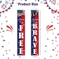 thumbnail image 3 of 4th of July Decorations, American Flag Porch Sign Hanging Patriotic Banner Door Supplies Outdoor Decor for Fourth of July Independence Day Memorial Day, 12 x 72 Inch (Brave), 3 of 6