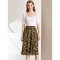 thumbnail image 3 of INSPIRE CHIC Women's High Waisted Split Hem A-Line Floral Skirts, 3 of 6