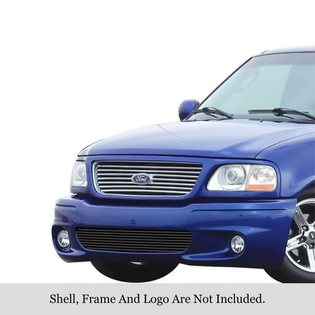 1999-2003 Ford F-150 Lightning Stainless Steel Black Powder Coated Finish 8X6 Horizontal Billet Black Stainless Steel Billet Grille