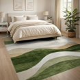thumbnail image 3 of ODIKA 8'x10' Washable Area Rug Abstract Mid Wavy Striped Gradient Wave Decorative Cream Orange for King Size Bedroom Under Bed, Master Suite, Non-Shedding, Easy Care, 3 of 7