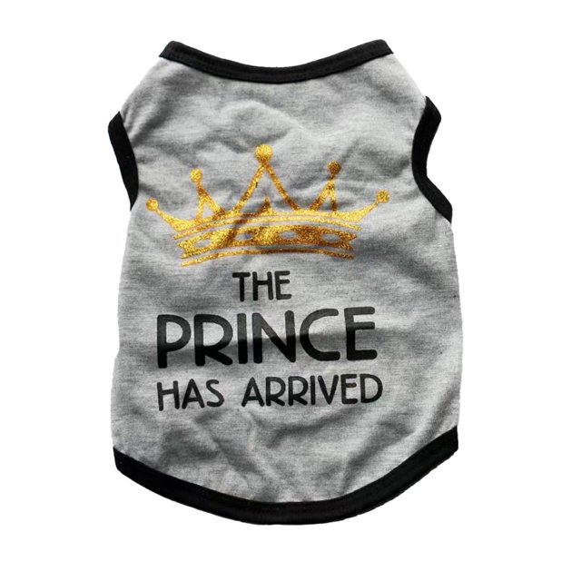 CSChome Pet Vest Breathable Soft Comfortable Sleeveless Crown Printing Dog Vest Pullover Daily Wear