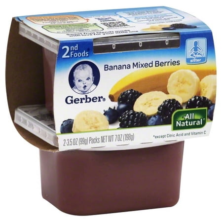 Gerber Gerber 2nd Foods Banana Mixed Berries, 2 ea