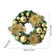 thumbnail image 3 of Gold Christmas Door Wreath with Red Berries & Holly Leaves | 30cm Artificial Holiday Decoration for Front Door & Wall | 1 Piece Festive Décor, 3 of 6