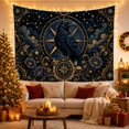 thumbnail image 3 of Black Raven Perched With Prominently Center Facing Slightly, Spooky Gothic for Gothic Decor Fans, Dark Art Decor, Halloween Gift, Tapestry Wall Hanging for Bedroom and Dorm, 3 of 7