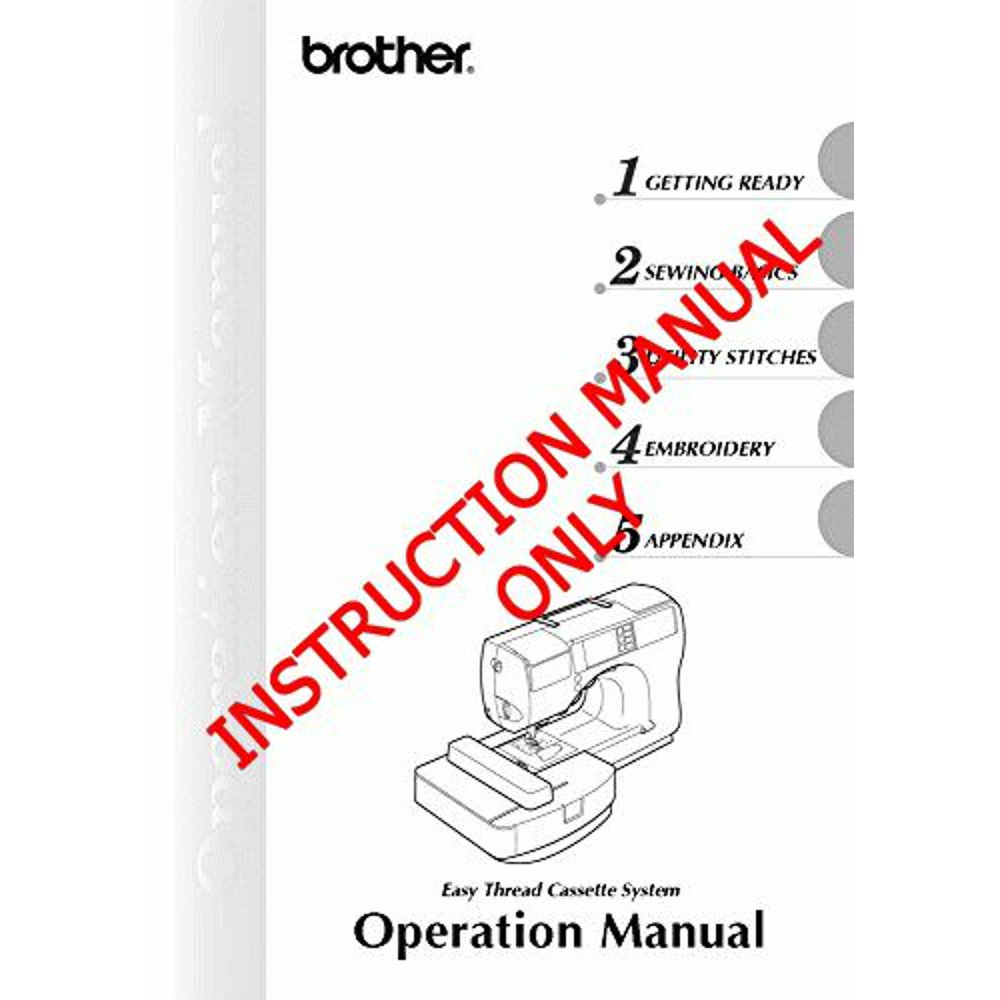 Brother SE270D Embroidery Machine Owners Instruction Manual Walmart