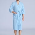 thumbnail image 3 of Hvyesh Men's Waffle Robe Lightweight Knee Length Kimono Bathrobe,Nightgown Shower Robe for Spa, 3 of 7