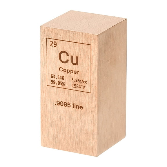 Uxcell Copper Cube, 1x2" Cu Density Stick High Density Element Rod Unique Metal Cube Periodic Table of Elements Collections Lab Experiment Teacher Scientific Classes, Square