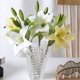 thumbnail image 1 of Flores artificiales de Gardenne, flores de seda falsas, ramas artificiales con tallo, hojas verdes, arreglos florales para bodas, fiestas, decoración de jardín interior y exterior., 1 of 8