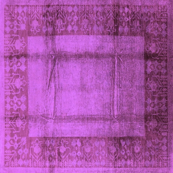Ahgly Company Indoor Square Oriental Purple Industrial Area Rugs, 5' Square