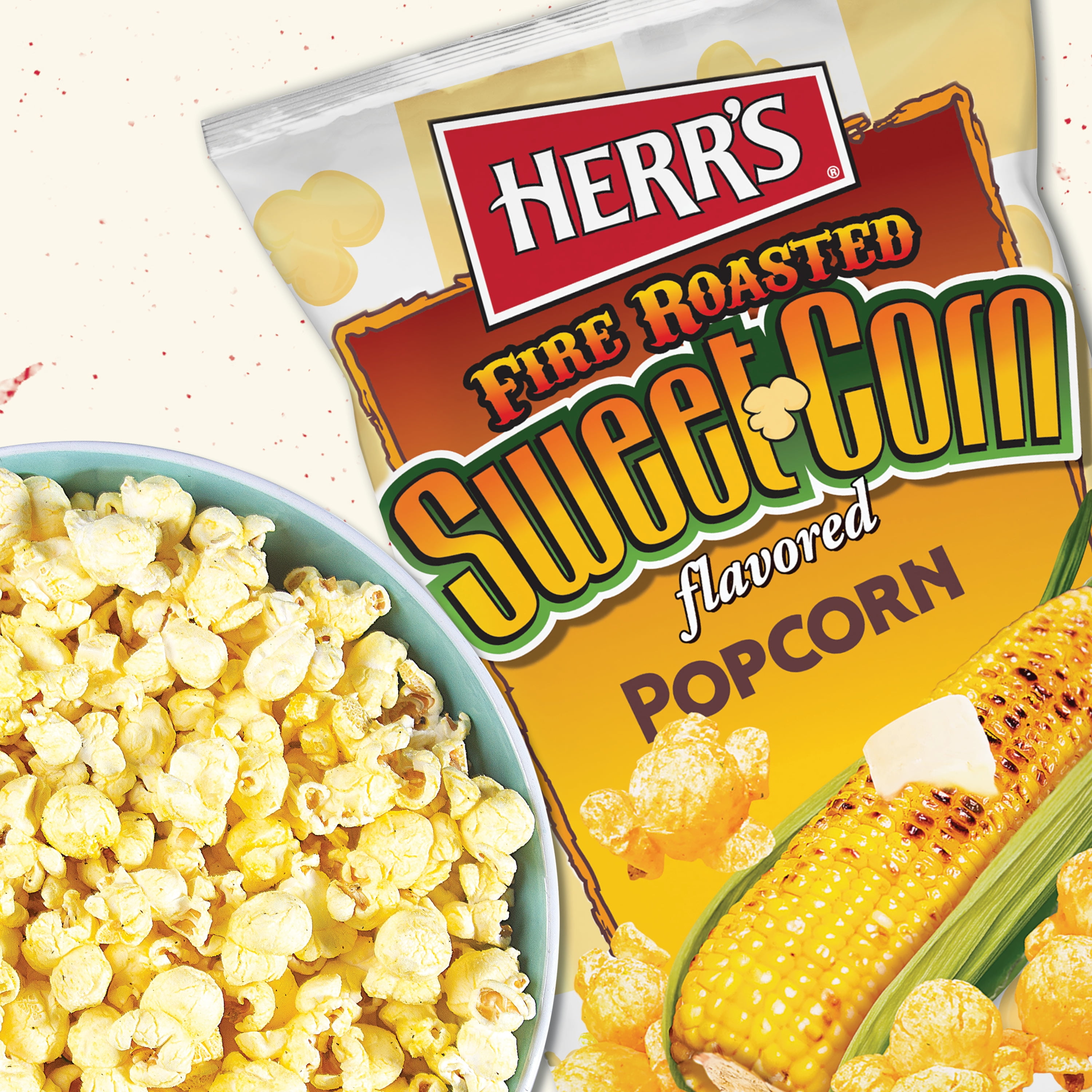 (4 pack) Herr's Sweet Corn Flavored Popcorn, 6 oz