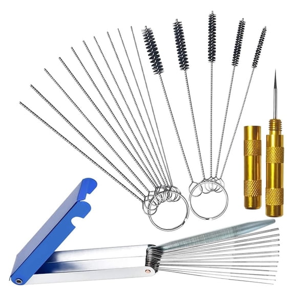 Carburetor Cleaning Kit, 13 Wires   10 Needles   5 Brushes   1 Pick, Premium Torch Tip Cleaner, Carbons Dirt Jet Remove