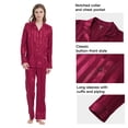 thumbnail image 3 of FELFEMO Womens Satin Pajamas Loungewear Two-piece Sleepwear Button-Down Pj Set, 3 of 6