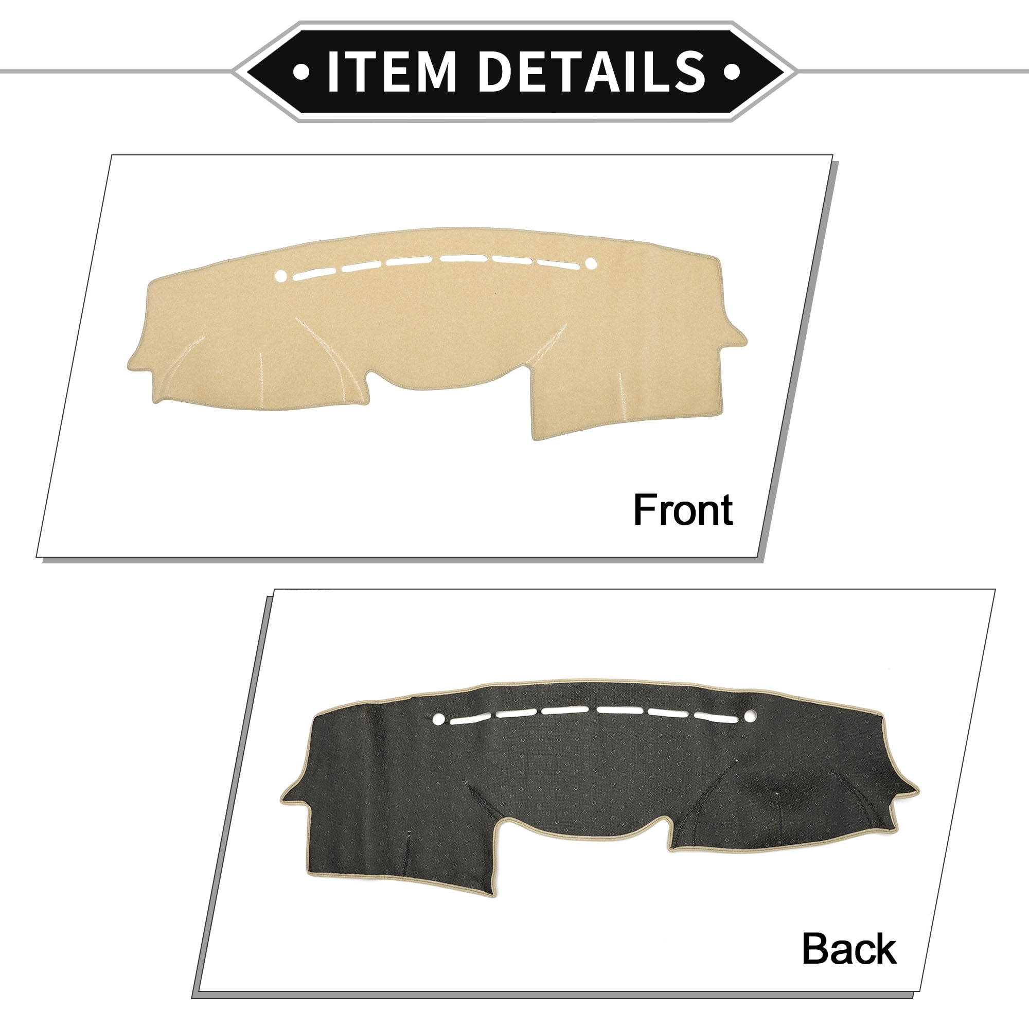 Dash Cover Compatible for Hyundai VeraCruz 2007-2012, Non-Slip Polyester Silicone Beige Front Dashboard Cover Mat Pad Carpet
