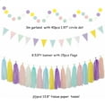 thumbnail image 3 of NestE Pastel Rainbow Pink Purple Yellow Peach Party-Decorations - 33pcs Kits Banner,Streamers Tassel Garland,Tissue Pom Poms Honeycomb,Paper Lantern Fans,Birthday Wedding Bridal Baby Shower Decor, 3 of 14