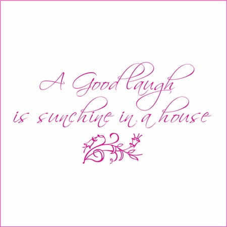 A Good Laugh is Sunshine in a House Vinyl Quote - Small - Hot Pink