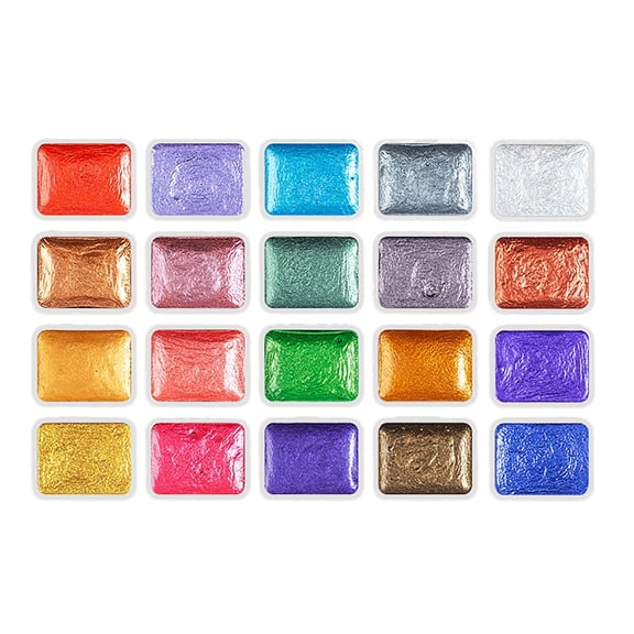 Goowood Metallic Watercolor Paint Set 60 Colors Color Shifting Glitter Solid Water Color Paints Portable Travel Palette Art Supplies