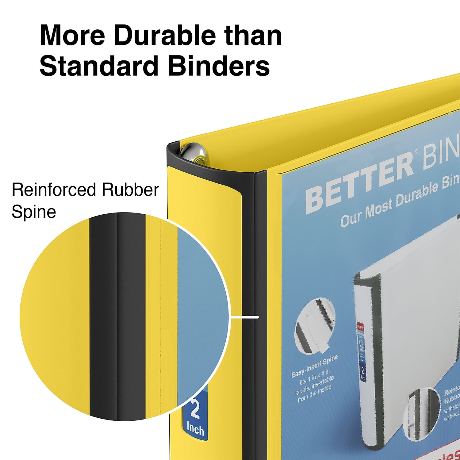 Staples 2" 3-Ring Better Binder Yellow 2/Pack ST55880-CCVS